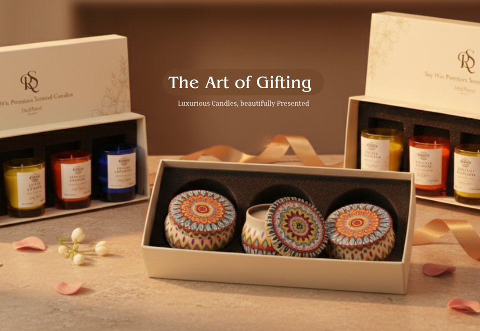 Luxury Scented Candles Gift Boxes in Sets of 4 and 3